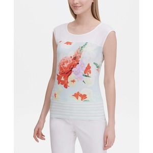 Calvin Klein Floral Top Mixed Media Size XL